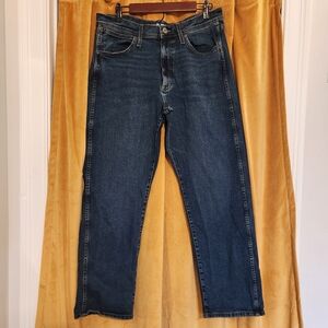 Wrangler Men's Dark Blue Relaxed Fit Jeans, Size 34 X 32